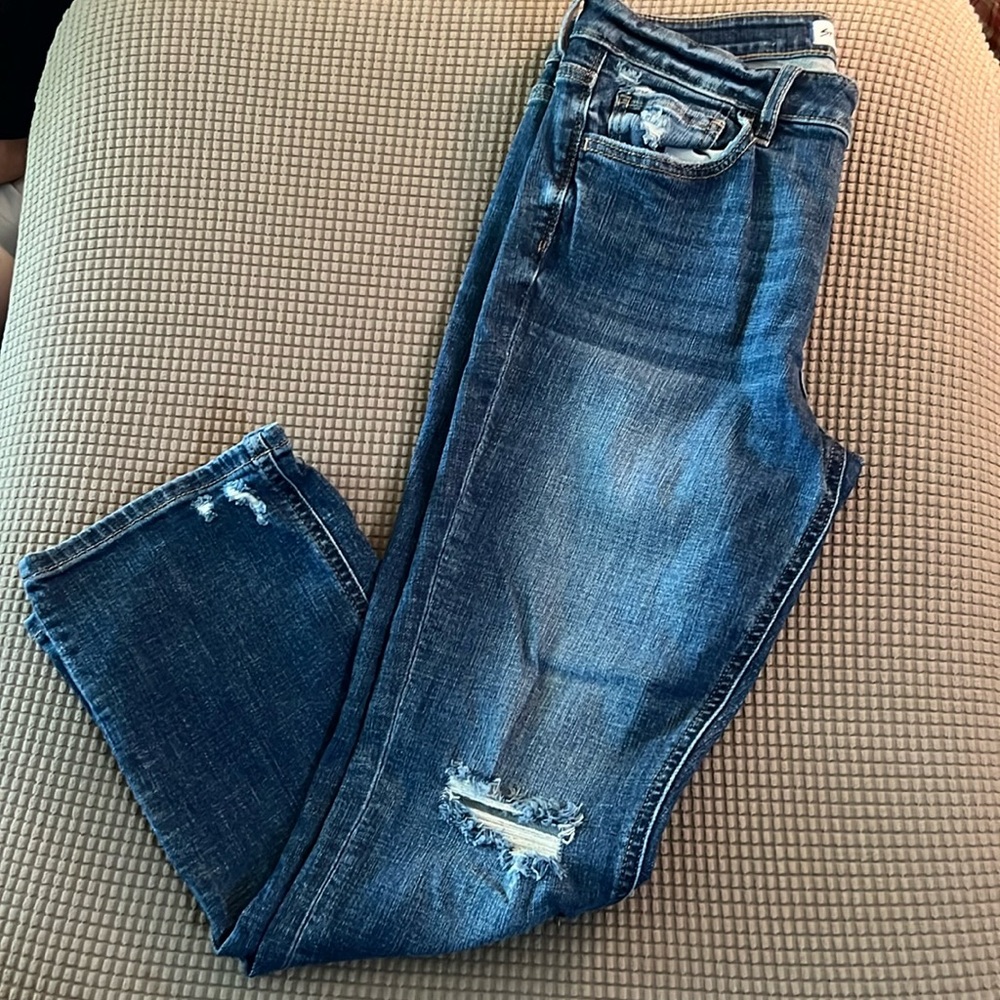 Studio Blue bootcut jeans. Frayed and distressed. Size 29. Great condition
